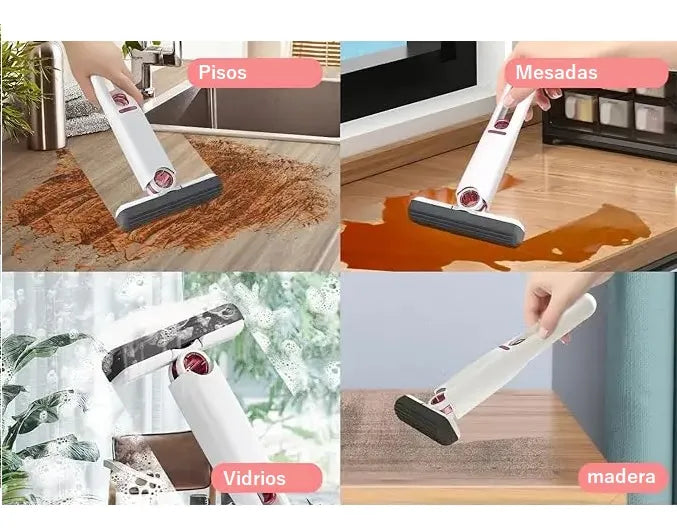 Limpiador Mopa Esponja Trapeador Multifuncional +2 Repuestos