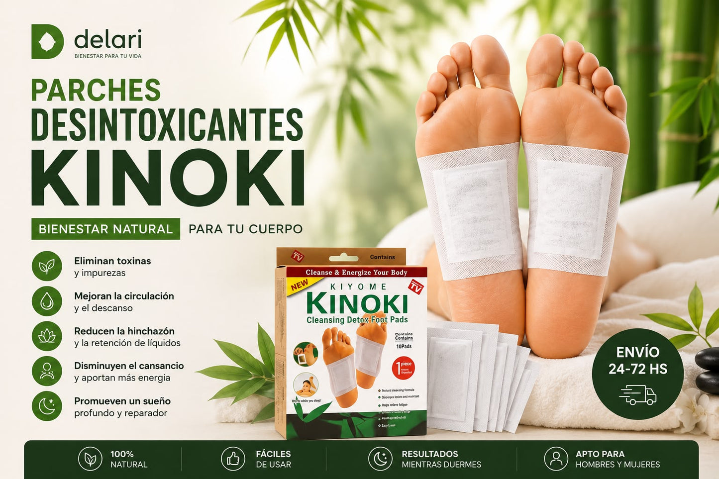 Parches Kinoki Para Pies | Despertá Más Liviano Cada Mañana