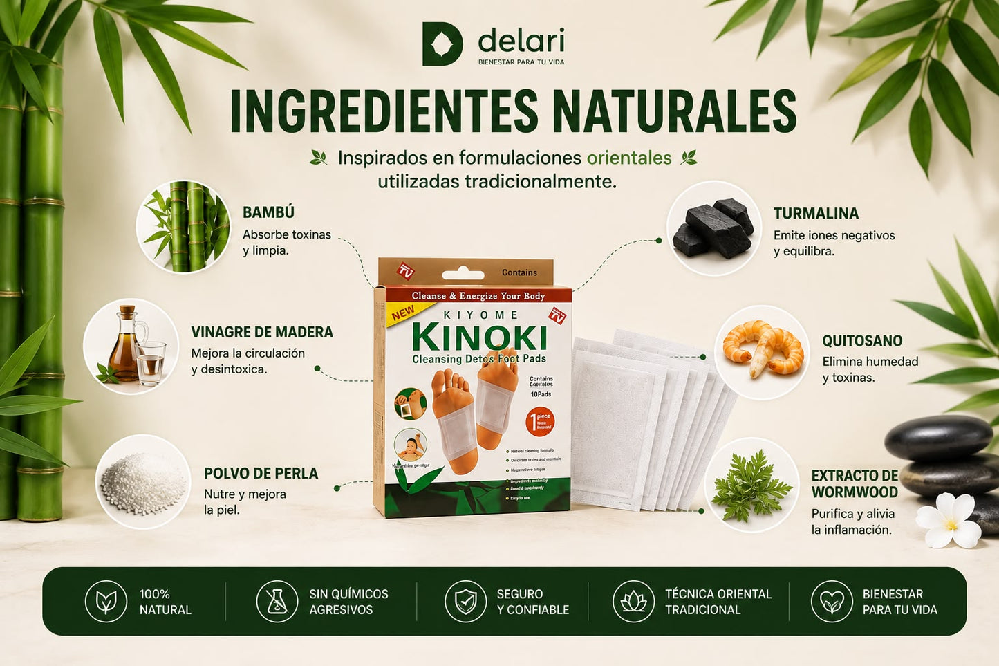 Parches Kinoki Para Pies | Despertá Más Liviano Cada Mañana