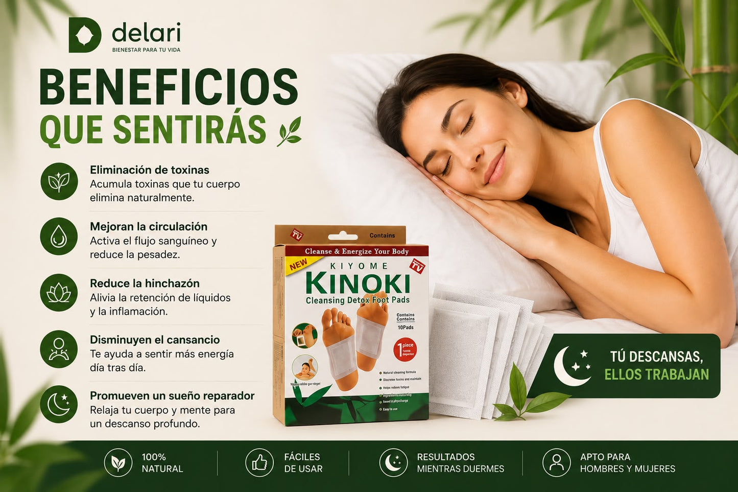 Parches Kinoki Para Pies | Despertá Más Liviano Cada Mañana