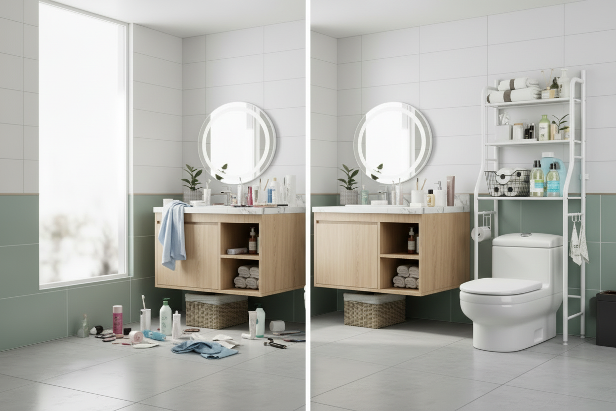 Antes y Después - Organizador de Baño