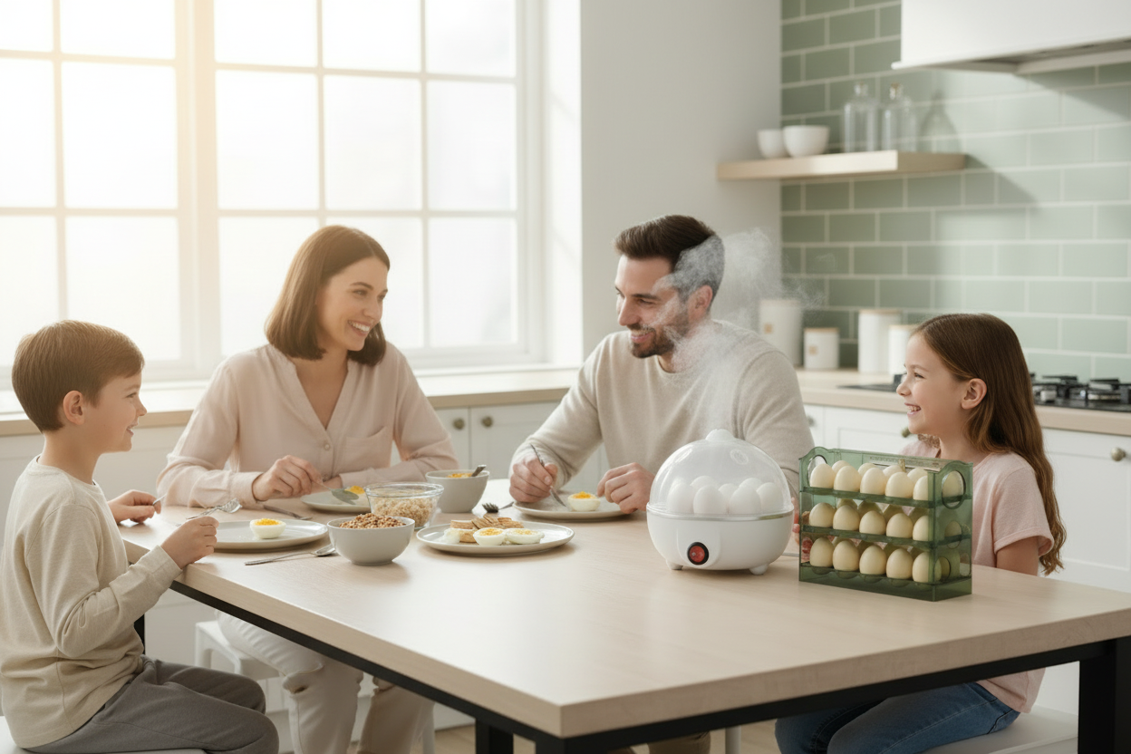 Familia Desayunando con Kit